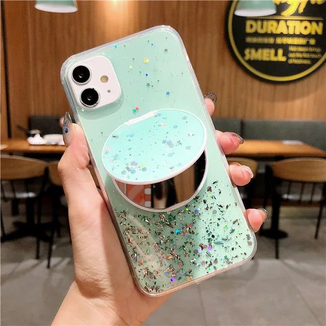 Glitter Makeup Mirror iPhone Case