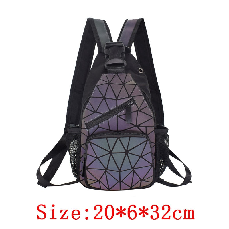 Luminous Holo Geometric Backpack