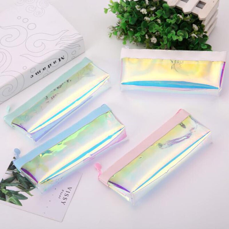 Iridescent Kawaii Glitter Pencil Case