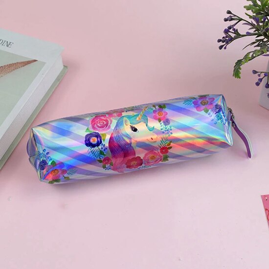 Holographic Pencil Case: Cute Unicorn