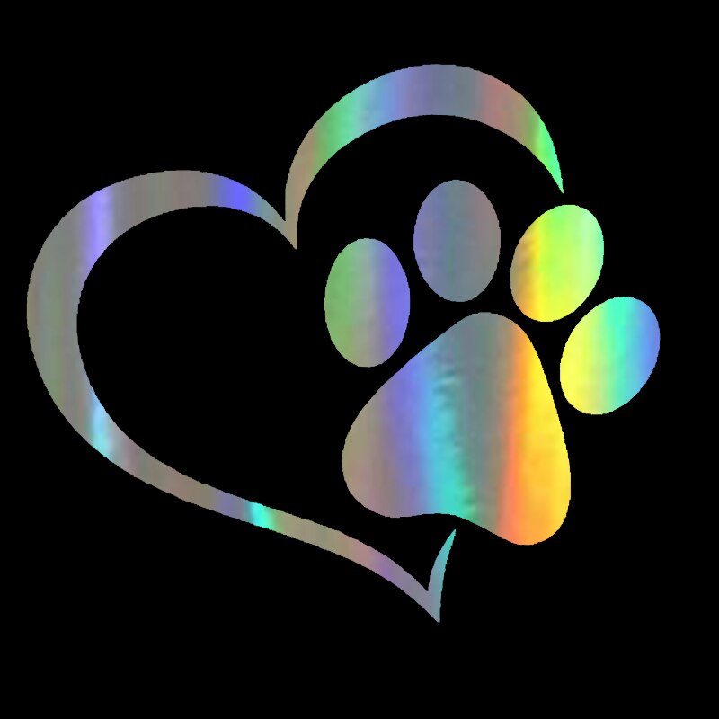 Holographic Cat and Dog Paw Print Stickers