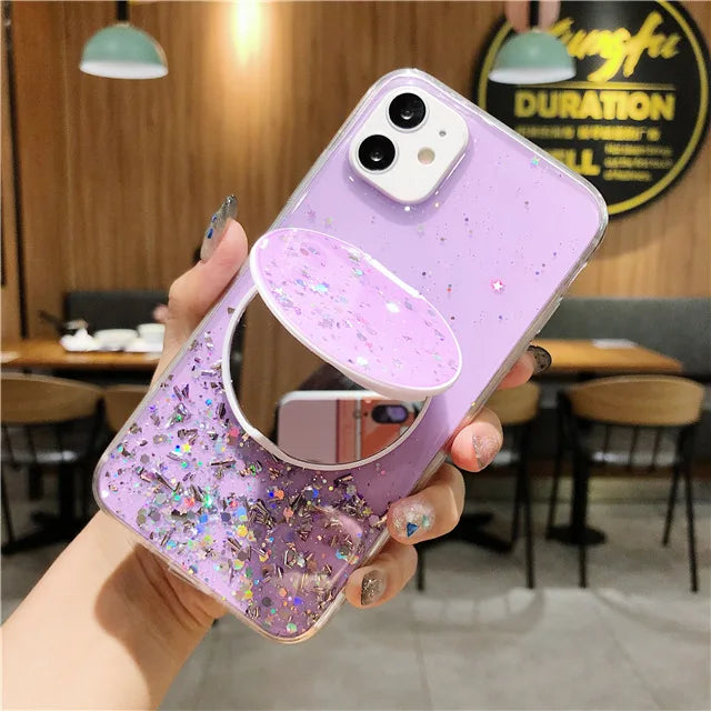 Glitter Makeup Mirror iPhone Case