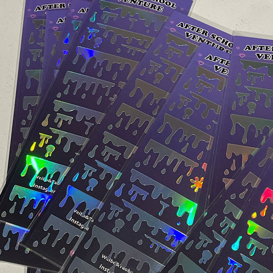 Holo Cute Cream Drops Stickers