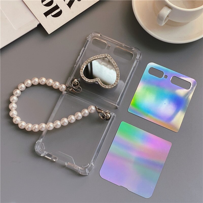 Holo Love Heart Pearl Galaxy Z Flip Case