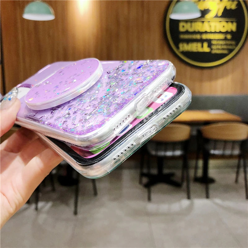 Glitter Makeup Mirror iPhone Case