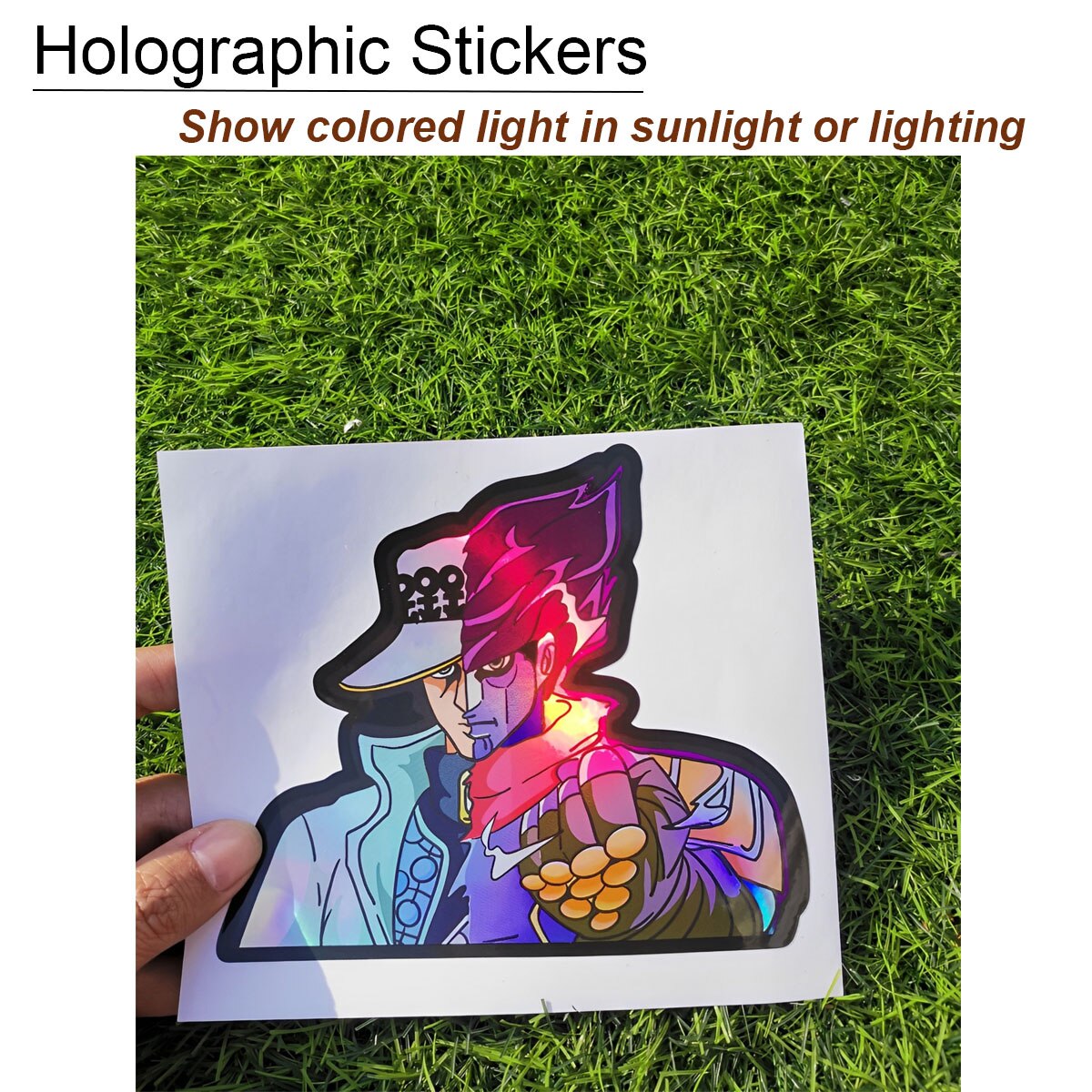 4 piece/set Holographic Anime Stickers