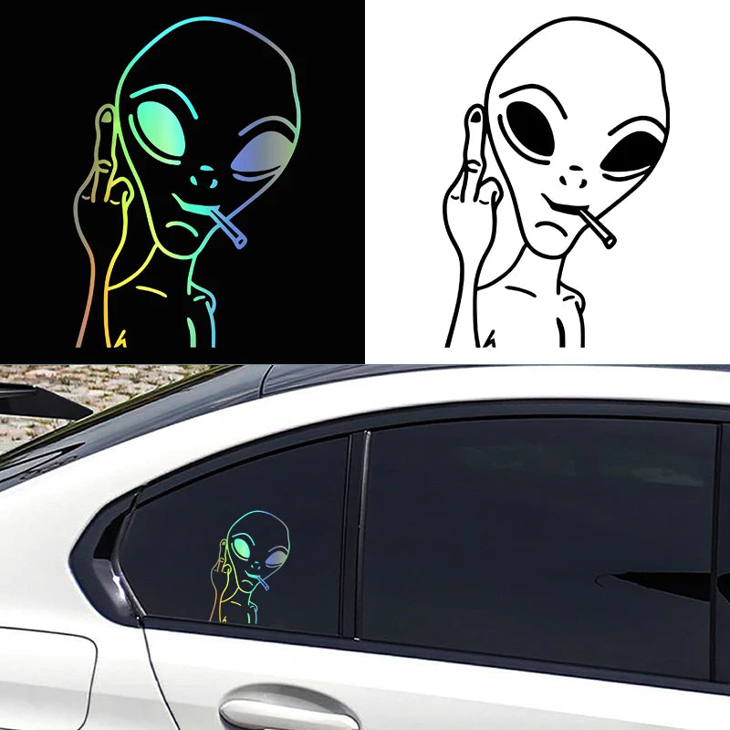 Holo Alien Ufo Sticker