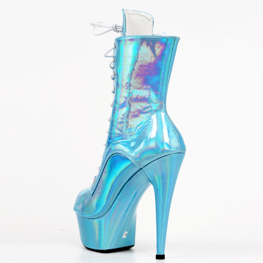 15CM High Heel Holographic Boots