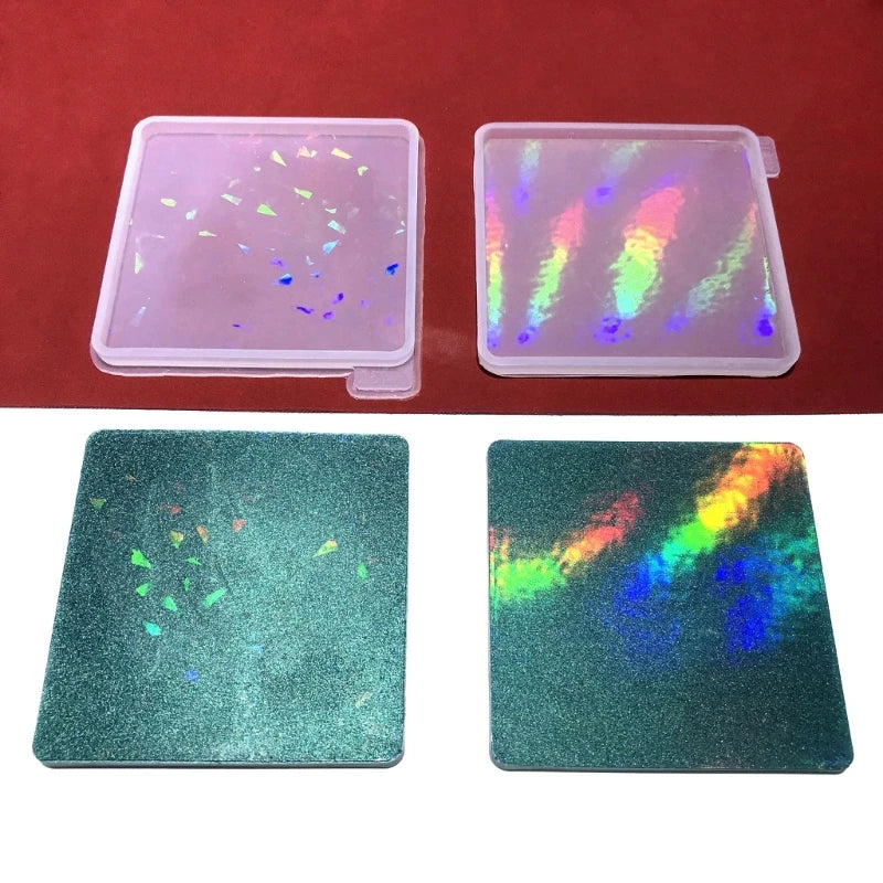 Holographic Square Crystal Coaster Mold