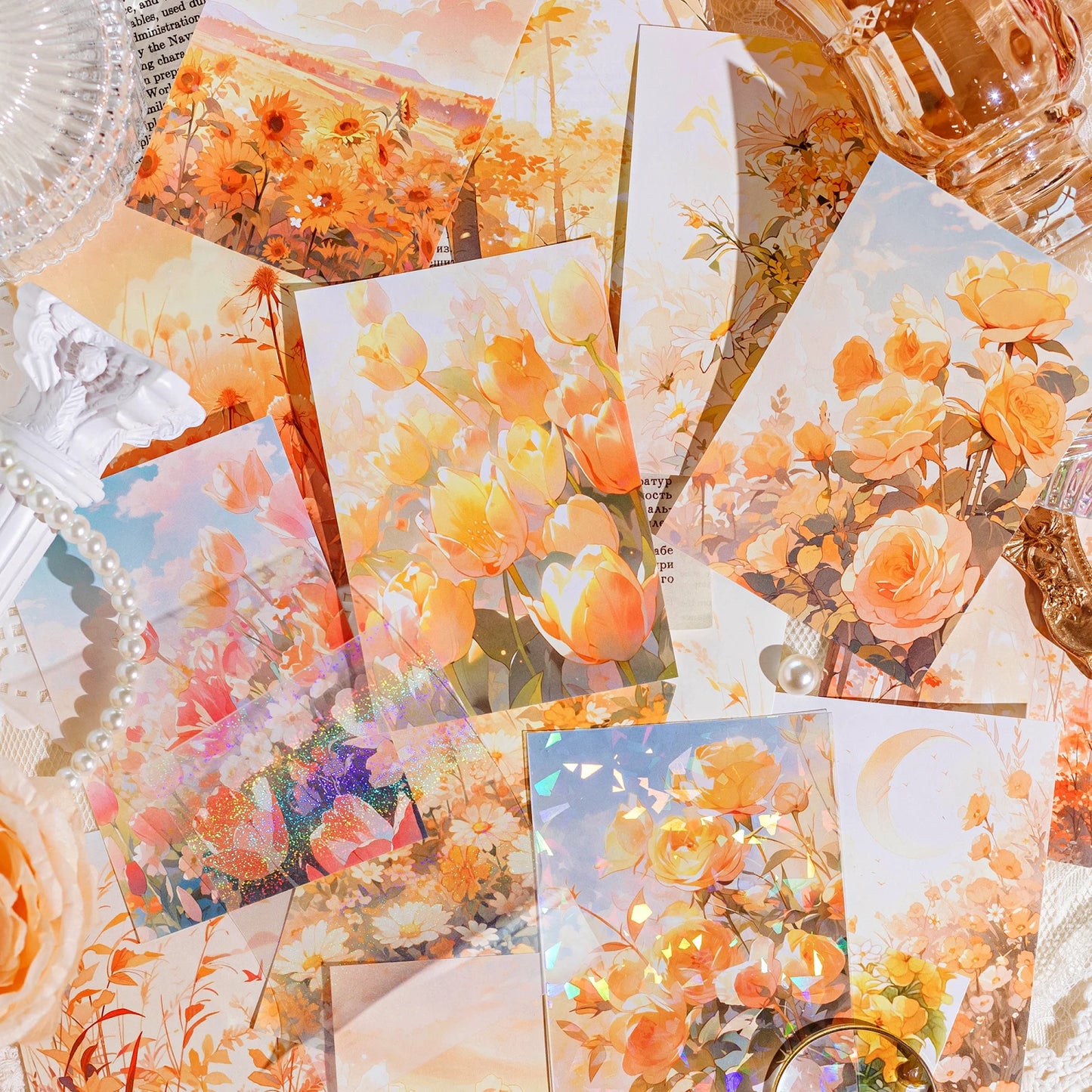 Anime Plant Flower Material Sticker Set