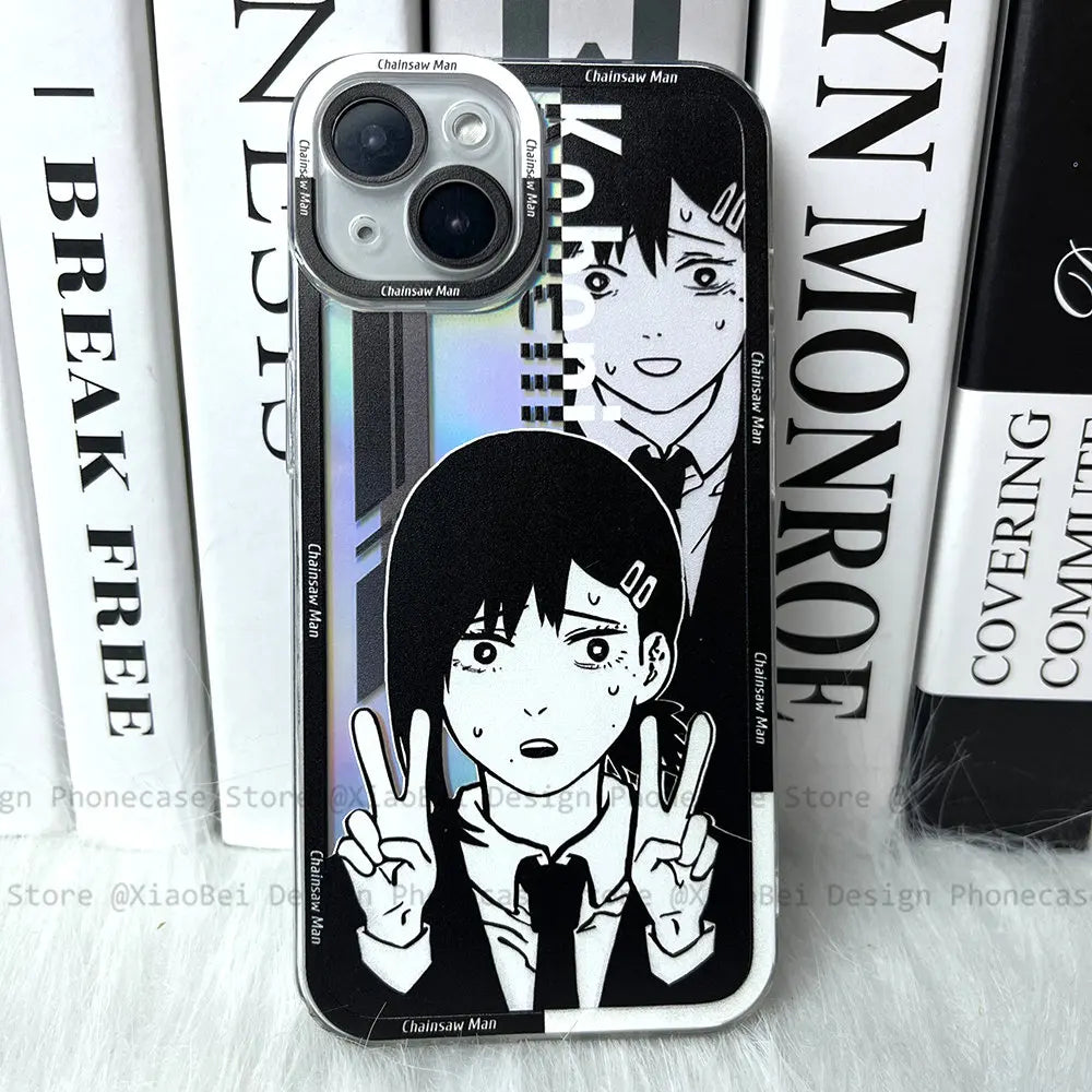 Holo Chainsaw Man iPhone Case