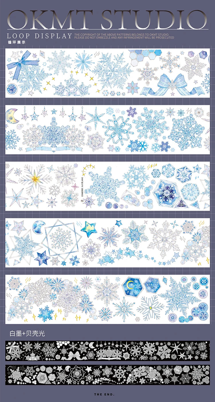 Blue Snowflake  Washi PET Tape