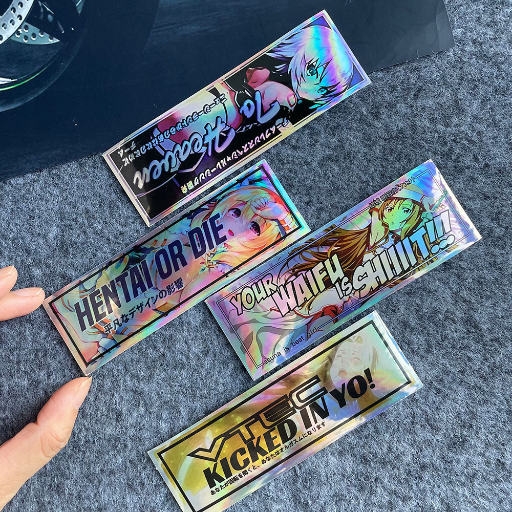 Binary Modification Girl Holographic Car Stickers