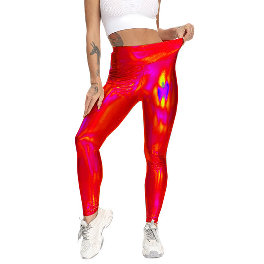 Shiny Holo Stretchy High Waist Leggings