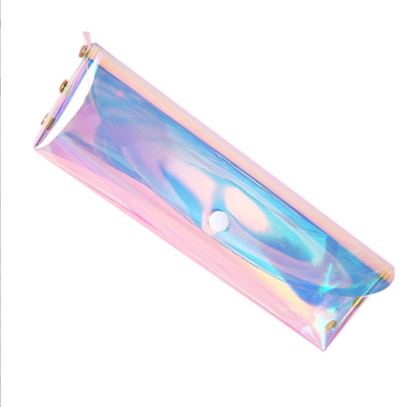 Clear Iridescent Pencil Case