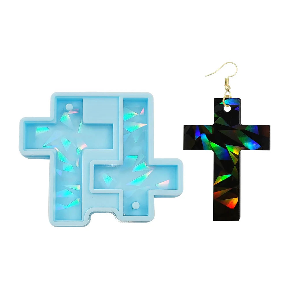 Holo Cross Earring Silicone Mold DIY