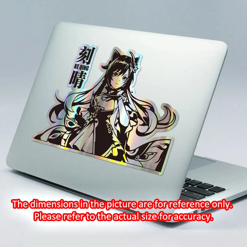 Genshin Impact Beelzebul Raiden Shogun Ei Sexy Girl Game Stationery Sticker Reflective Laser Decals Toys School Supplies