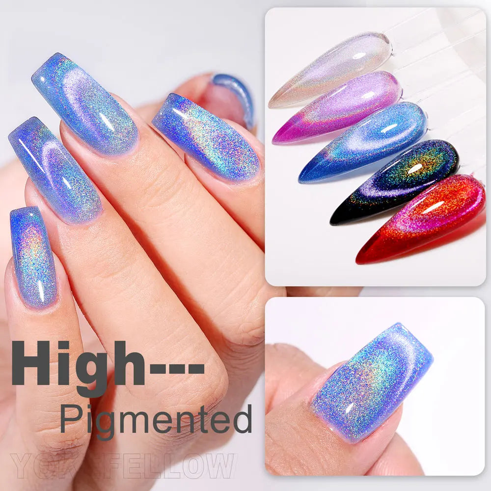 Holo Cat Eye Nail Gel Polish