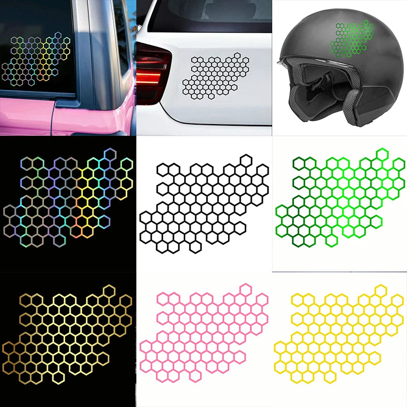 Motorcycle Holo Sticker Hexagon Decal