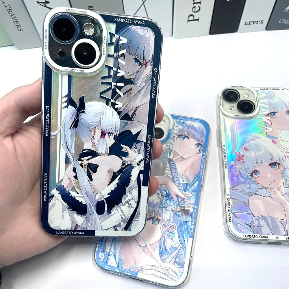 Holo Genshin Impact Kamisato Ayaka iPhone Case