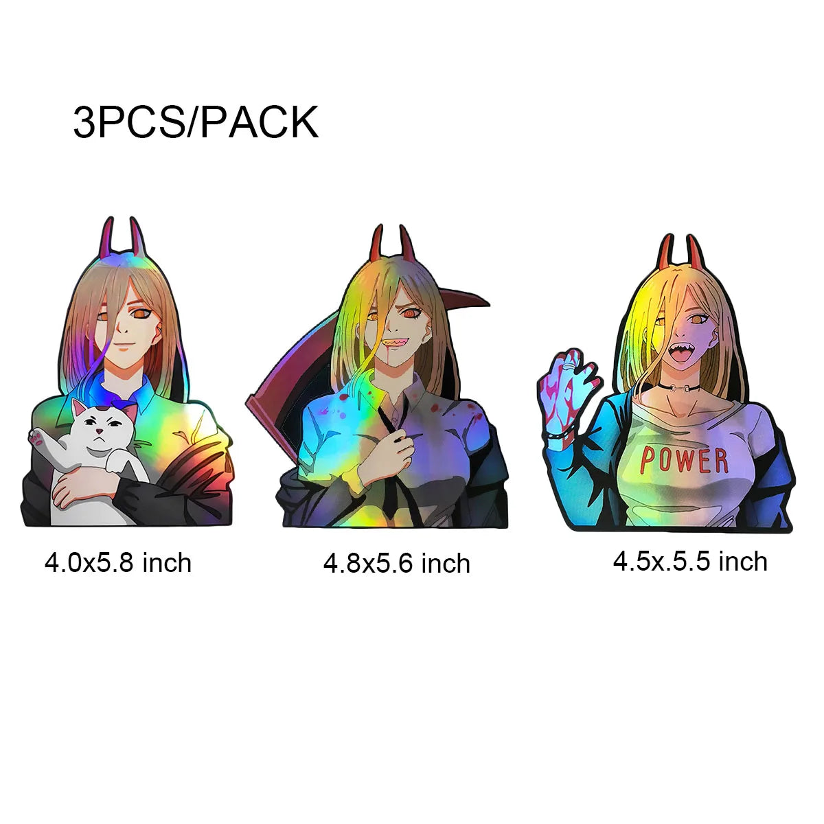 3 piece/set Holographic Stickers Anime Stickers Waterproof