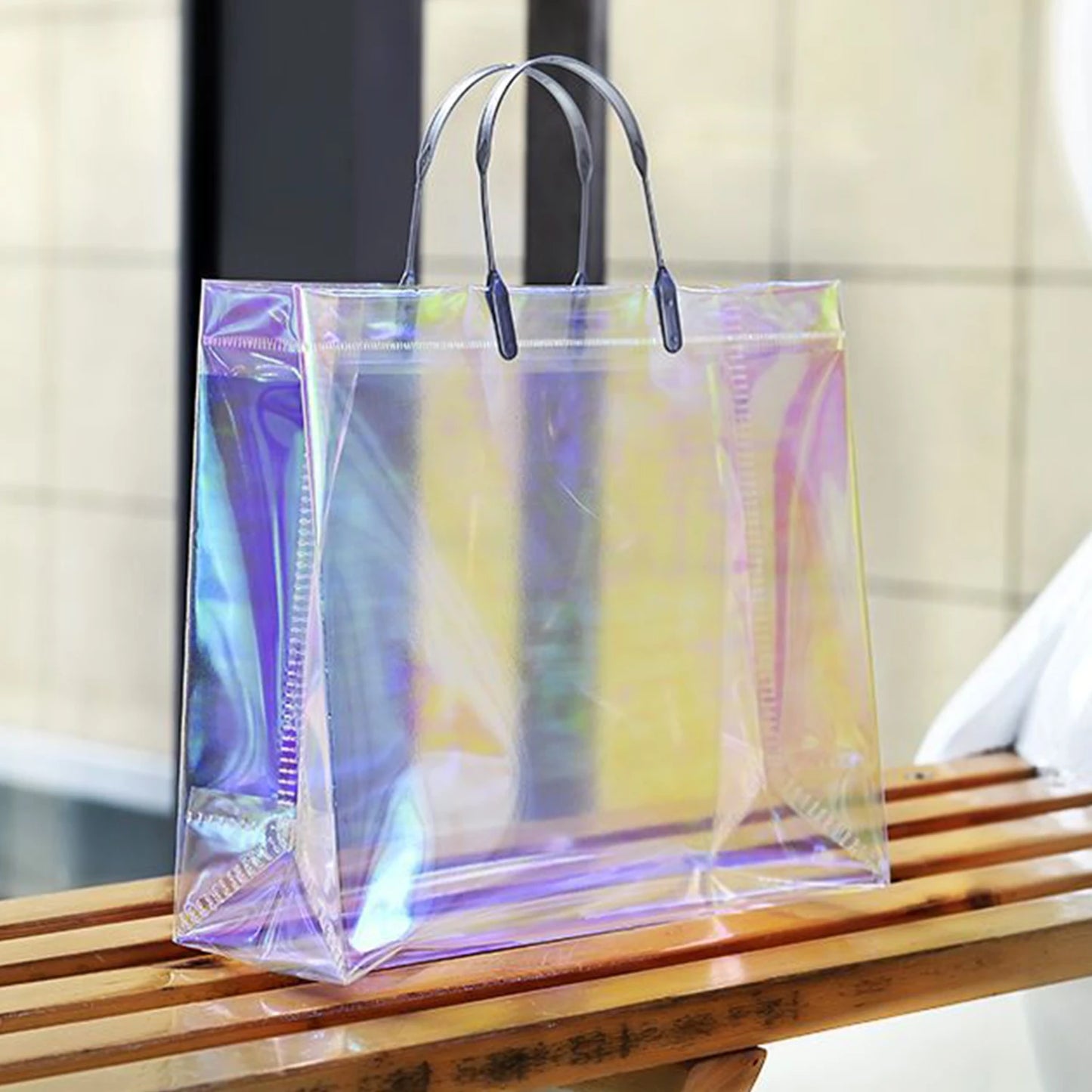 Holo Waterproof Transparent Handbag / Shoulder Bag Reusable Portable Pouch