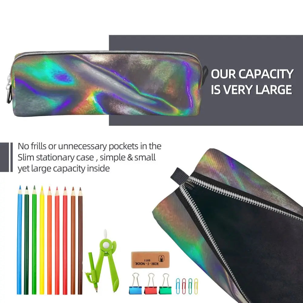 Holo Print Foil Metallic Pencil Cases