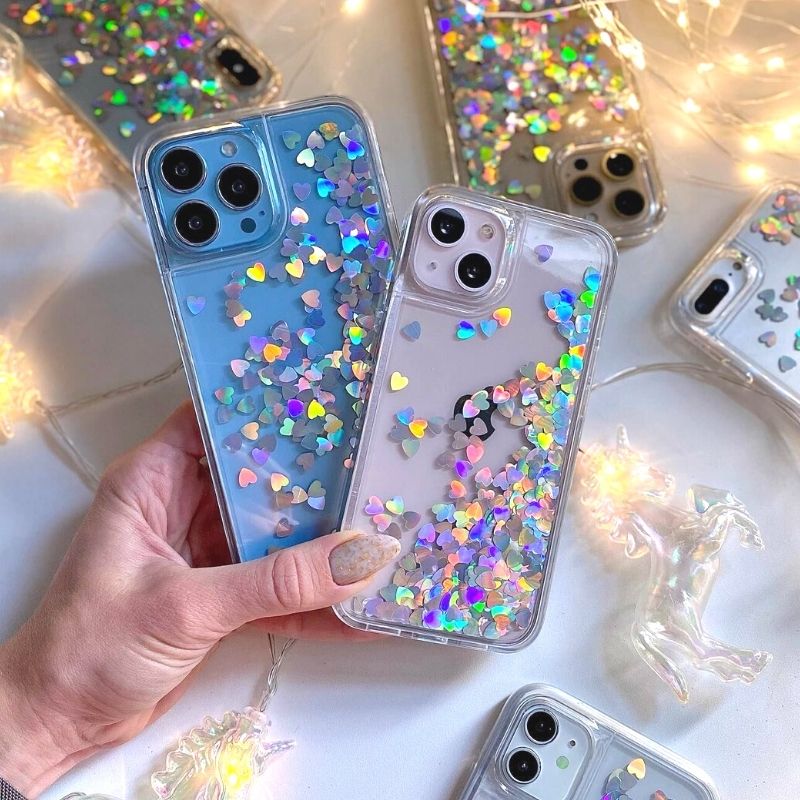 Holo Heart Liquid iPhone Case