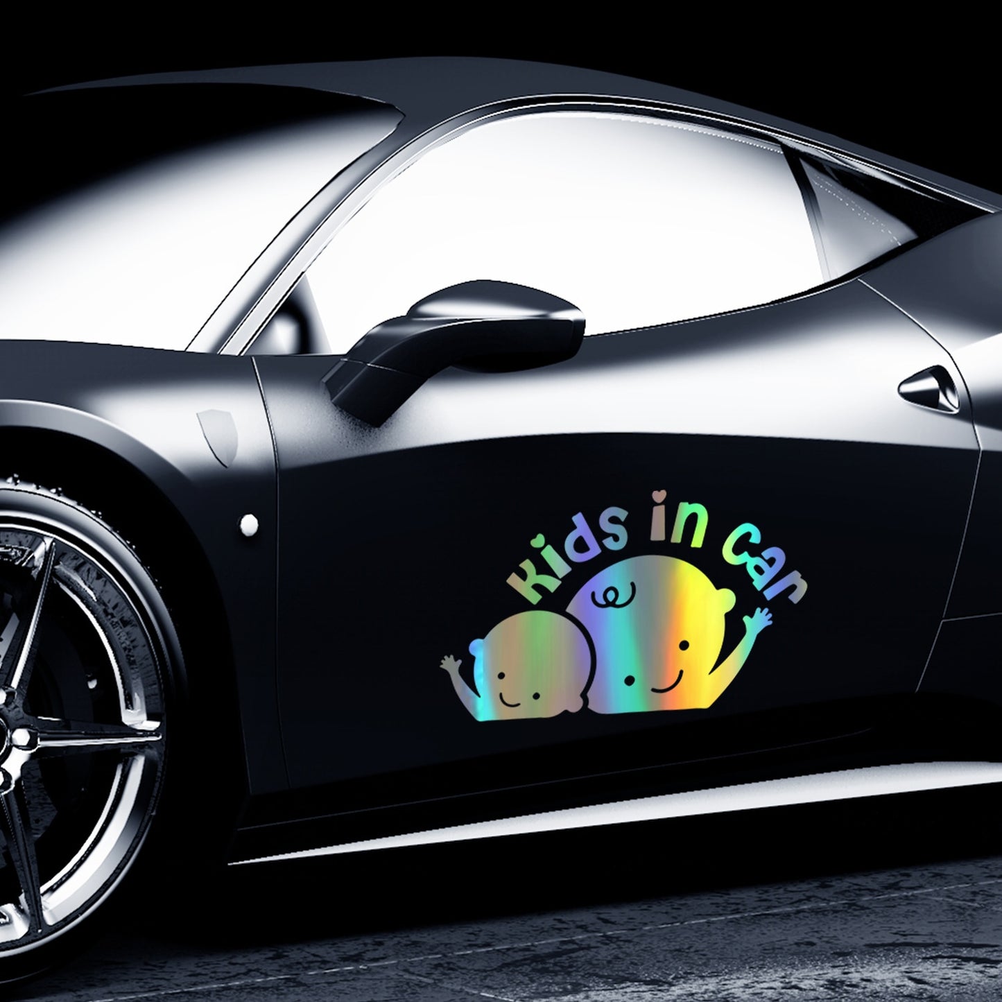 Holographic Baby/Kids On Board Car Vinyl Stickers