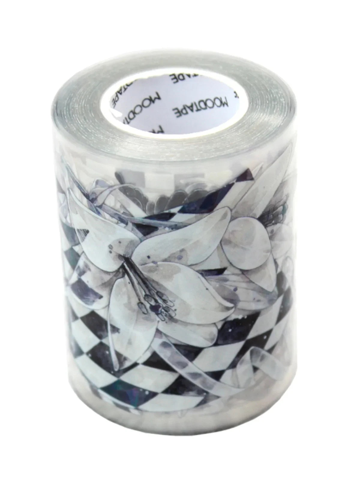 Black Lily Flower Shiny Washi PET Tape