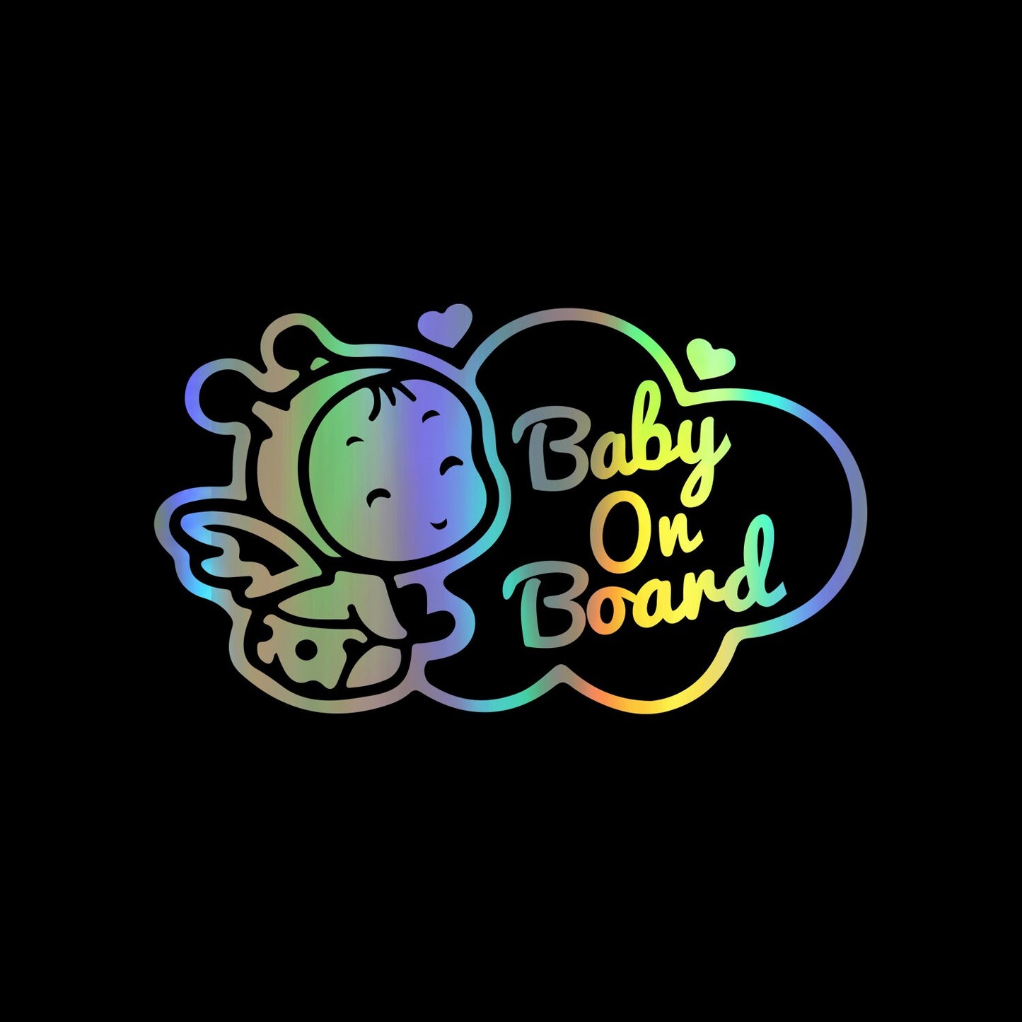 Holographic Baby/Kids On Board Car Vinyl Stickers