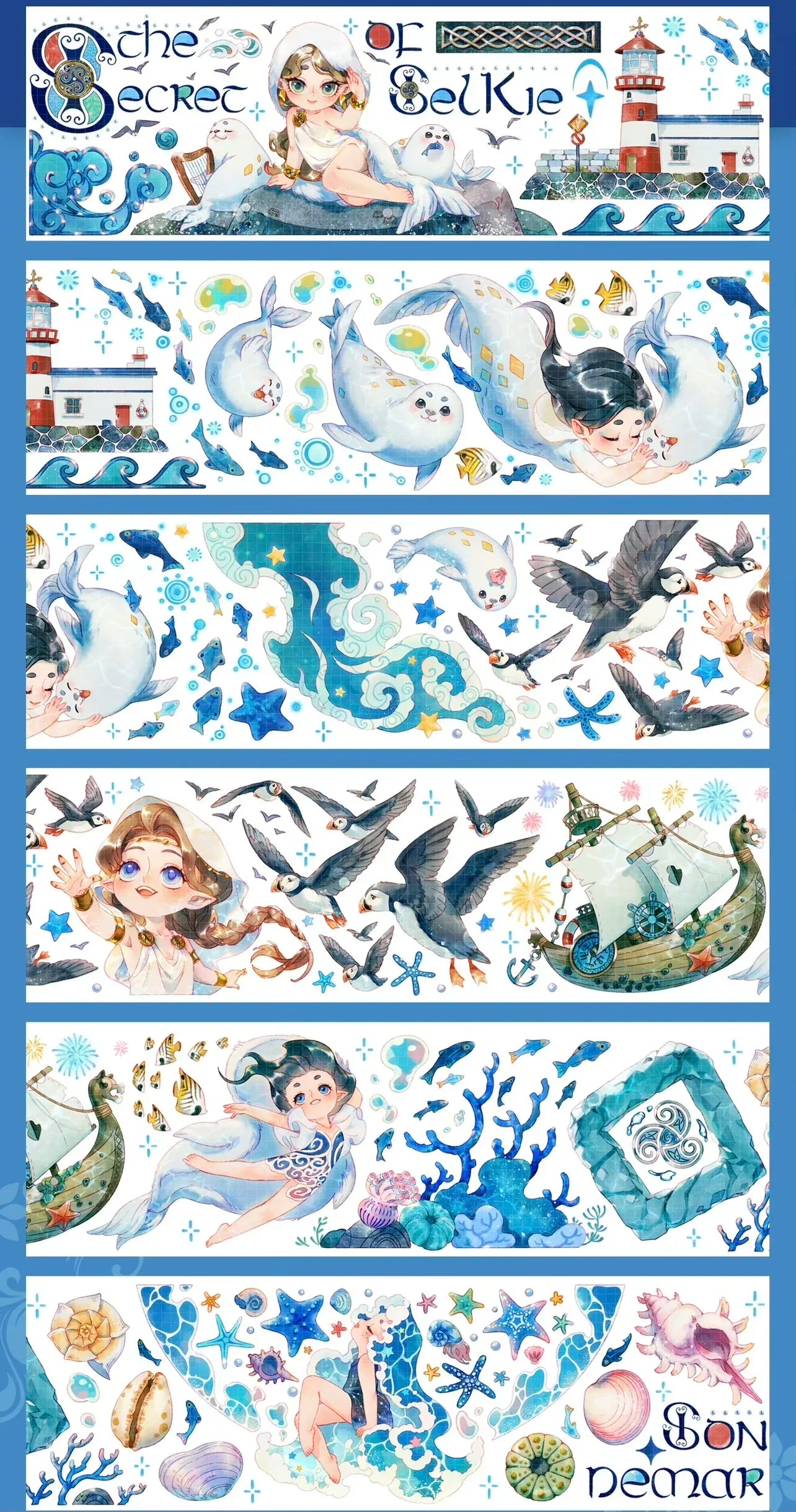 Mermaid Ocean Sea PET Washi Tape