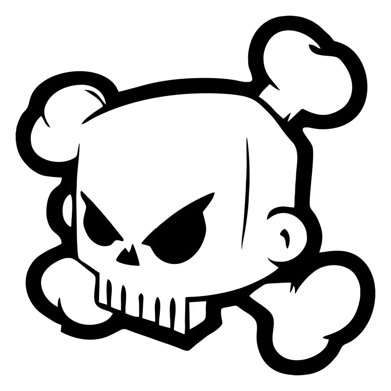 Holo Cartoon Block Skull Vinyl Stickers