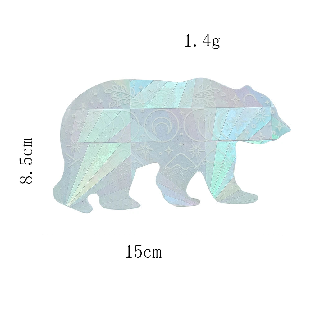 Holo Stickers Polar Bear Star Moon Sun Catcher Static Glass Sticker