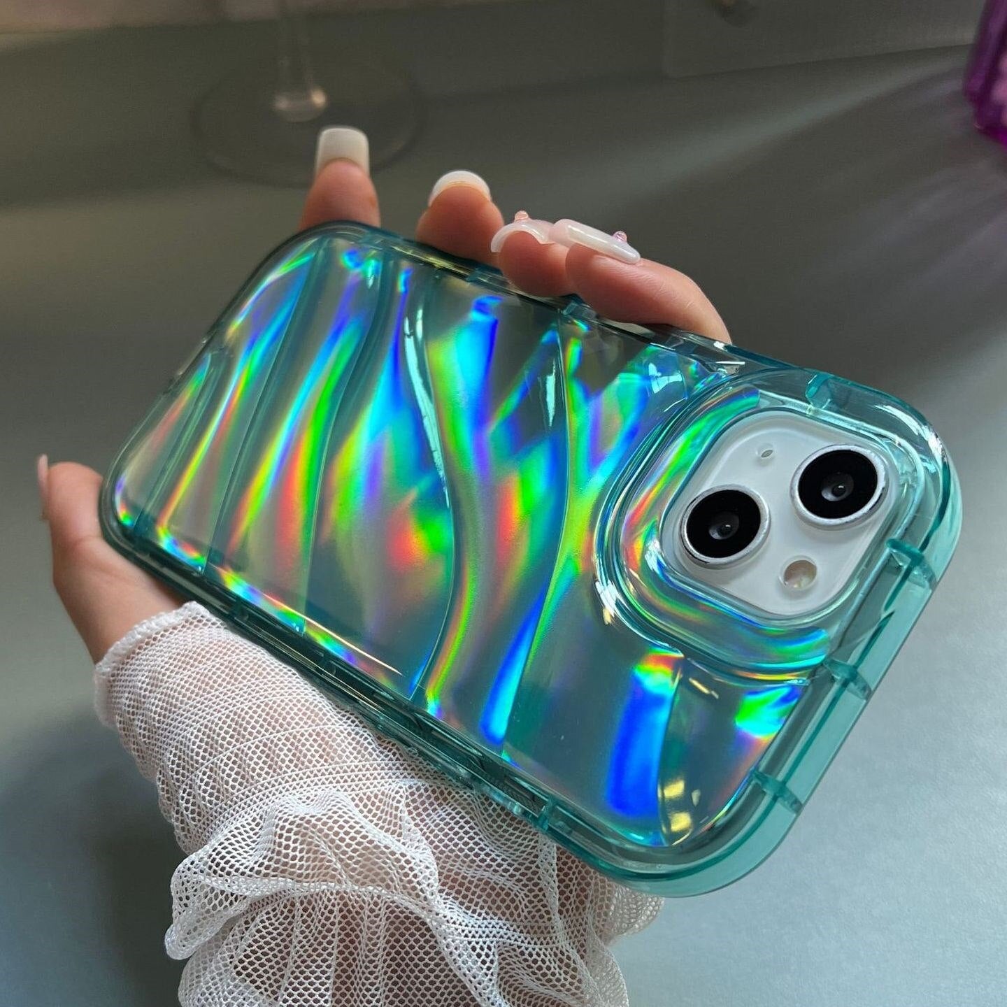 Holo Aurora Transparent Silicone iPhone Case