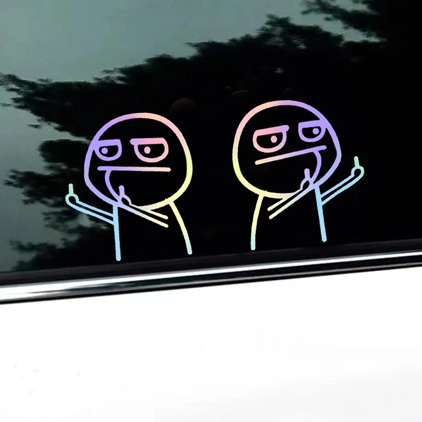 Holo Middle Fingers Car Stickers Vinyl Decal