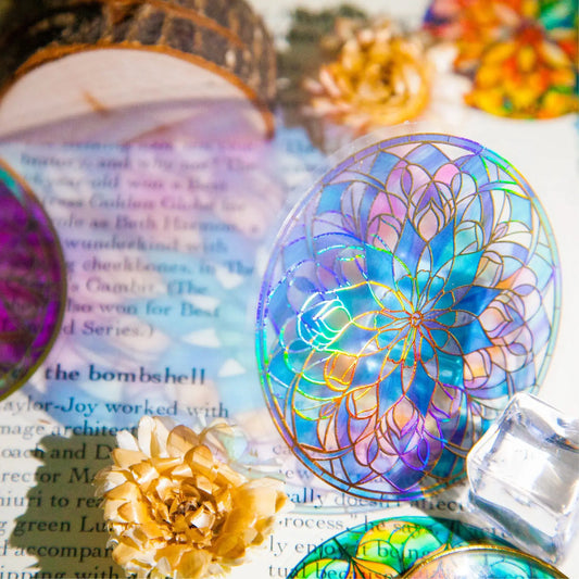 Kawaii Holo Mandala Craft Stickers