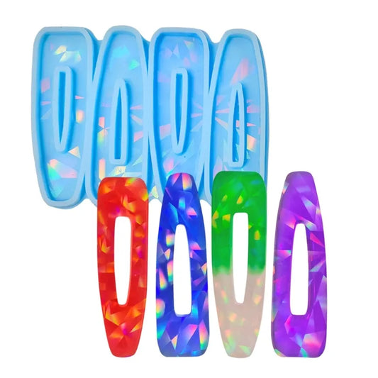 Holographic Barrettes Silicone Molds for Geometric Hair Clips