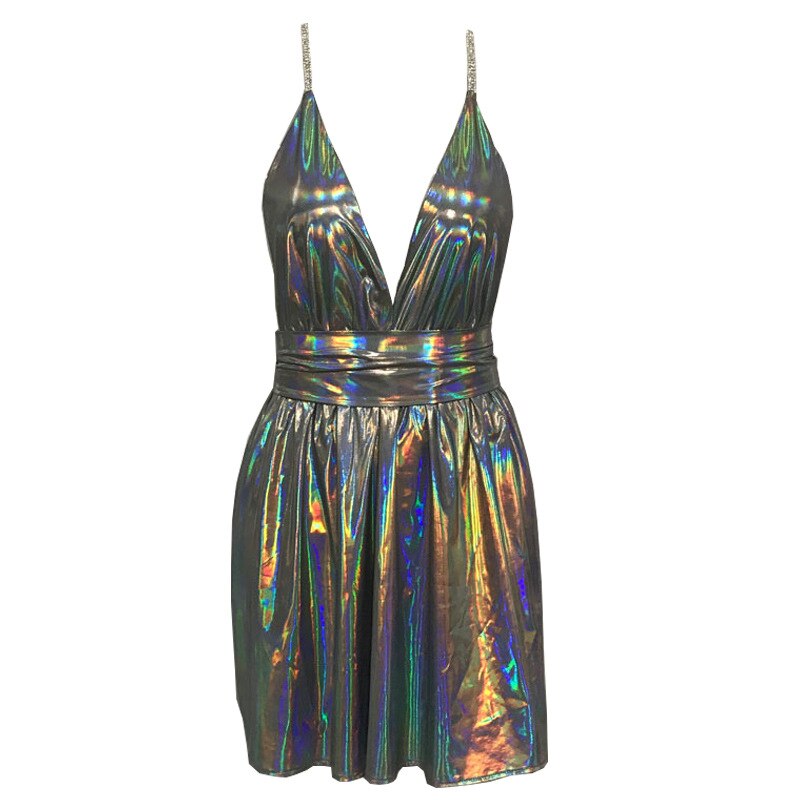 Holographic Backless Dresses