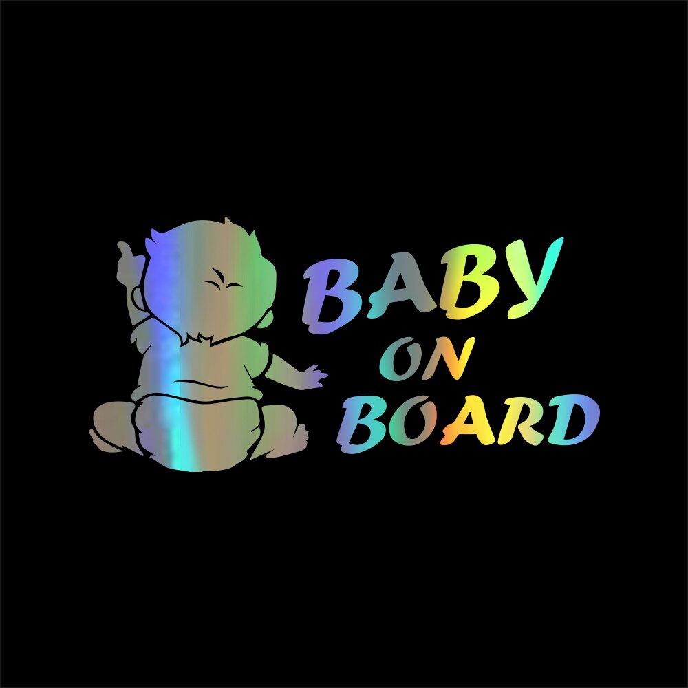 Holographic Baby/Kids On Board Car Vinyl Stickers