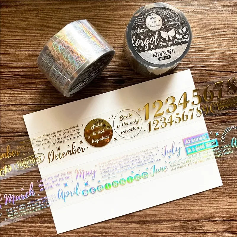 Digital Numbers Dates Month Pet Washi Tape