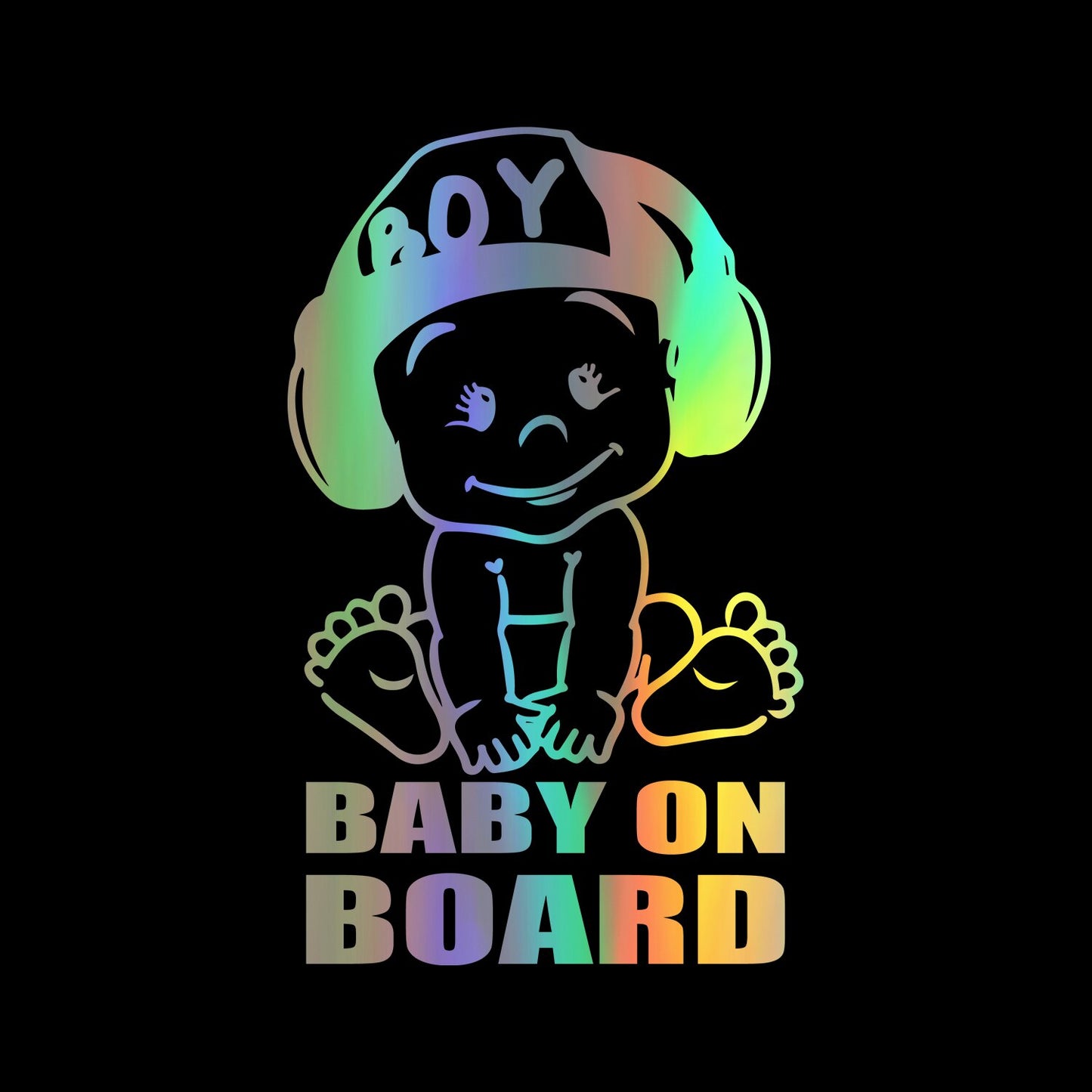 Holographic Baby/Kids On Board Car Vinyl Stickers