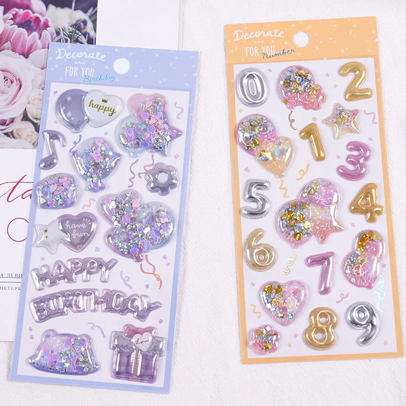 Kawaii Colorfull Balloons Scrapbooking Craft Bubble Stickers