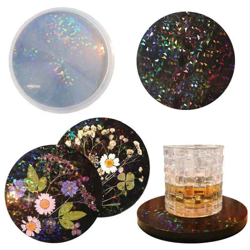 DIY Holographic Coaster Silicone Mold