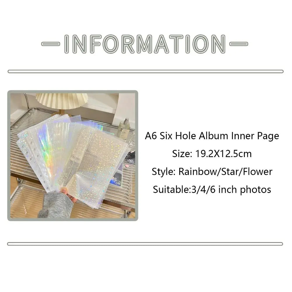 10PCS/Set Holo Star A6 Binder Inner Page Refill