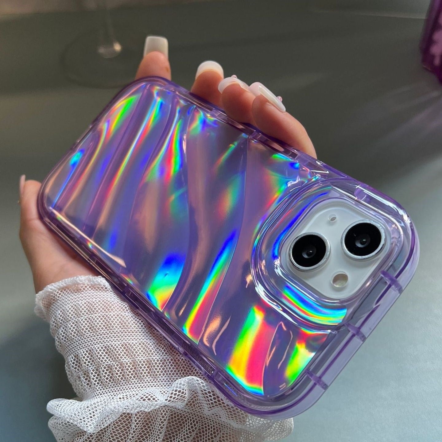 Holo Aurora Transparent Silicone iPhone Case