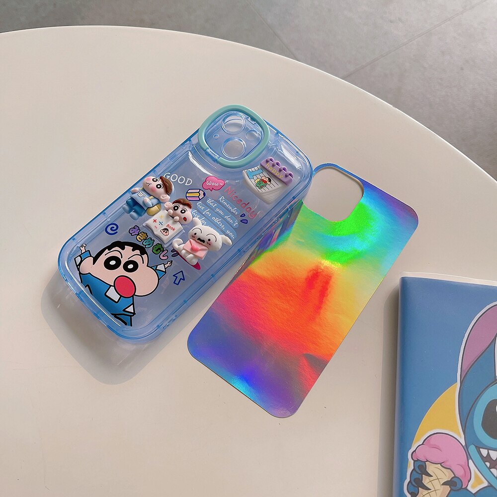 Holo Cartoon Crayons Shinchan iPhone Case