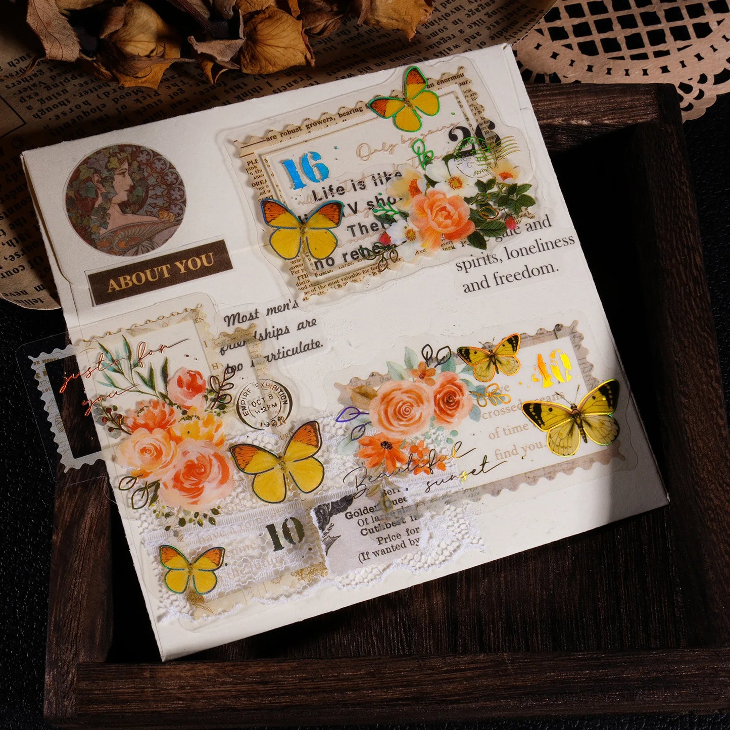 Kawaii Flowers and Stamps Diary Planner Stickers