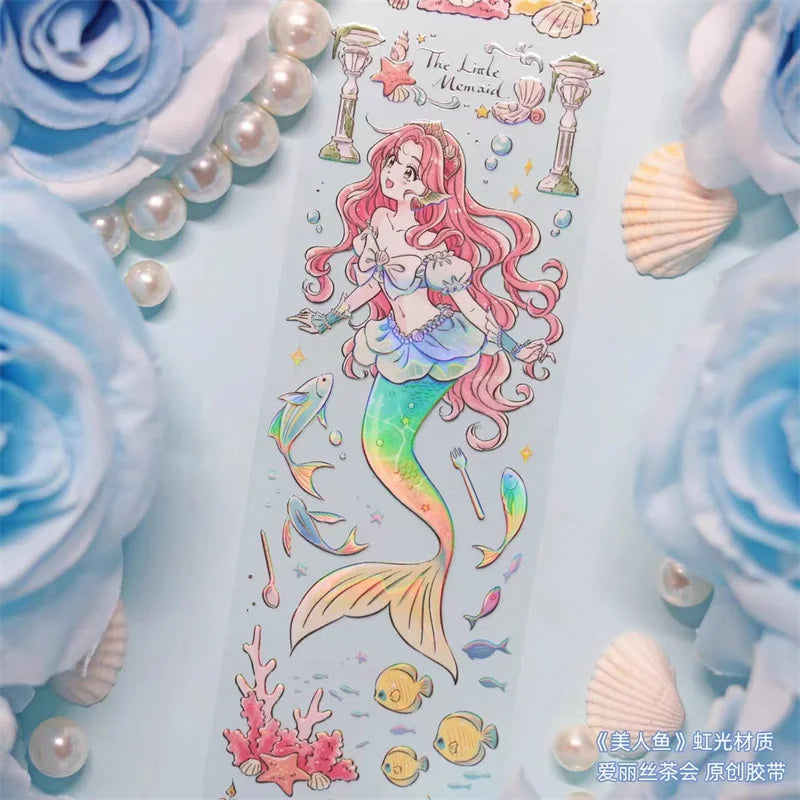 Lovely Princess Mermaid Girls Shiny PET Tapes