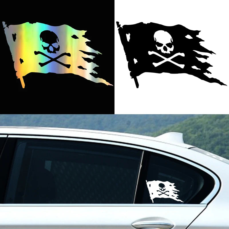 Holo Jolly Roger Pirate Flag Vinyl Sticker